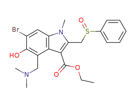 2-Benzenesulfinylmethyl-6-bromo-4-dimethylaminomethyl-5-hydroxy-1-methyl-1H-indole-3-carboxylic acid ethyl ester