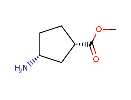 Molecular Structure of 625108-11-4 (Cyclopentanecarboxylic acid, 3-amino-, methyl ester, (1S,3R)- (9CI))