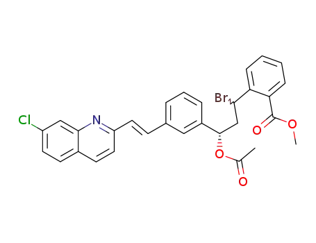 Molecular Structure of 184763-69-7 (2-[(3S)-3-(Acetyloxy)-1-broMo-3-[3-[(1E)-2-(7-chloro-2-quinolinyl)ethenyl]phenyl]propyl]-benzoic Acid Methyl Ester)