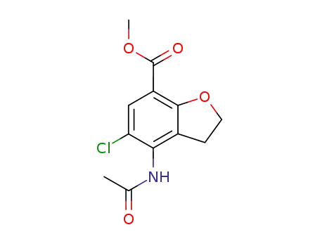 Molecular Structure of 143878-29-9 (Methyl 4-(acetylaMino)-5-chloro-2,3-dihydro-1-benzofuran-7-carboxylate)