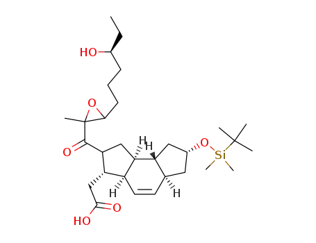 {(3S,3aR,5aS,7R,8aR,8bS)-7-(tert-Butyl-dimethyl-silanyloxy)-2-[3-((S)-4-hydroxy-hexyl)-2-methyl-oxiranecarbonyl]-1,2,3,3a,5a,6,7,8,8a,8b-decahydro-as-indacen-3-yl}-acetic acid