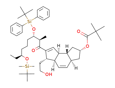 2,2-Dimethyl-propionic acid (2R,3aS,5aR,6S,8aS,8bR)-7-[(2R,3S,7S)-7-(tert-butyl-dimethyl-silanyloxy)-3-(tert-butyl-diphenyl-silanyloxy)-2-methyl-nonanoyl]-6-(2-hydroxy-ethyl)-1,2,3,3a,5a,6,8a,8b-octahydro-as-indacen-2-yl ester