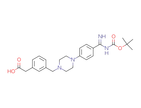 (3-{4-[4-(tert-Butoxycarbonylamino-imino-methyl)-phenyl]-piperazin-1-ylmethyl}-phenyl)-acetic acid