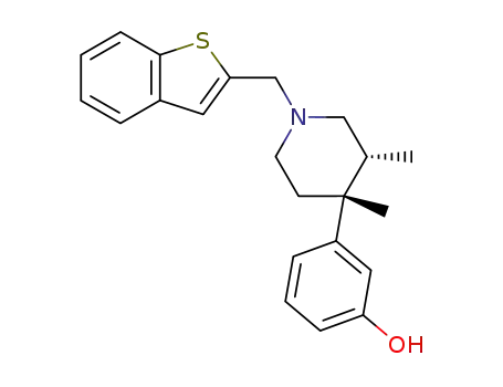 3-((3R,4R)-1-Benzo[b]thiophen-2-ylmethyl-3,4-dimethyl-piperidin-4-yl)-phenol