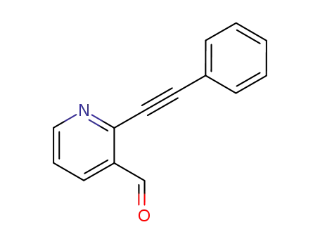 Molecular Structure of 222167-31-9 (3-Pyridinecarboxaldehyde, 2-(phenylethynyl)-)