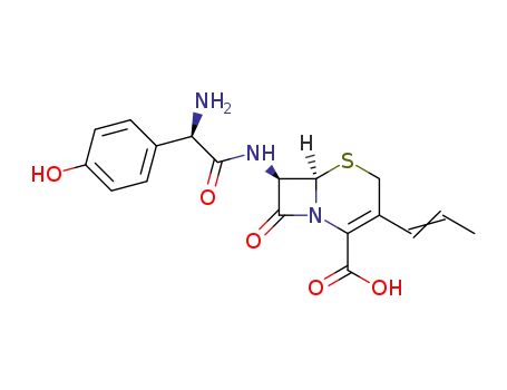 7-[2-amino-2-(4-hydroxyphenyl)acetamido]-3-(propen-1-yl)-3-cephem-4-carboxylic acid