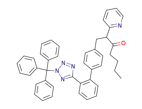(+/-)-2-<2-oxo-1-<<2'-<1-(triphenylmethyl)-1H-tetrazol-5-yl><1,1'-biphenyl>-4-yl>methyl>hexyl>pyridine