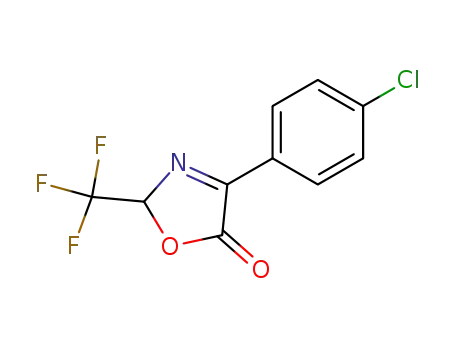 Molecular Structure of 122460-66-6 (5(2H)-Oxazolone, 4-(4-chlorophenyl)-2-(trifluoromethyl)-)