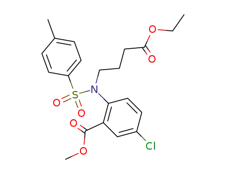 Molecular Structure of 247237-43-0 (5-Chloro-2-[(4-ethoxy-4-oxobutyl)[(4-methylphenyl)sulfonyl]amino]benzoic acid methyl ester)