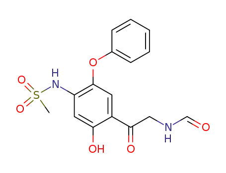Molecular Structure of 149457-03-4 (Methanesulfonamide, N-[4-[2-(formylamino)acetyl]-5-hydroxy-2-phenoxyphenyl]-)