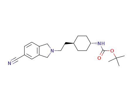 {4-[2-(5-cyano-1,3-dihydro-isoindol-2-yl)-ethyl]-cyclohexyl}-carbamic acid tert-butyl ester