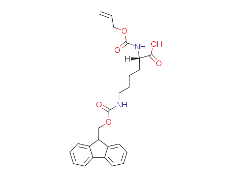 Molecular Structure of 186350-56-1 (N-alpha-Allyloxycarbonyl-N-epsilon-(9-fluorenylmethyloxycarbonyl)-L-lysine)