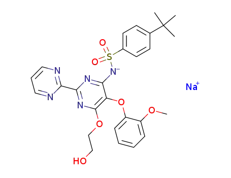 N-[6-(2-hydroxyethoxy)-5-(2-methoxyphenoxy)-2-pyrimidin-2-yl-pyrimidin-4-yl]-4-tert-butylbenzenesulphonamide sodium salt