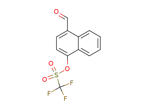 Molecular Structure of 219685-17-3 (Methanesulfonic acid, trifluoro-, 4-formyl-1-naphthalenyl ester)