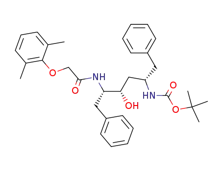 Molecular Structure of 192725-45-4 ((2S,3S,5S)-2-(2,6-Dimethylphenoxyacetyl)amino-3-hydroxy-5-(tert-butoxycarbonyl)amino-1,6-diphenylhexane)