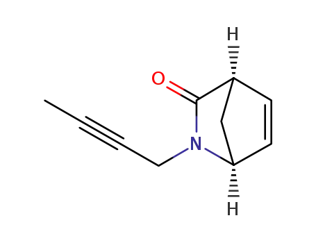 Molecular Structure of 666256-77-5 (2-Azabicyclo[2.2.1]hept-5-en-3-one,2-(2-butynyl)-,(1S,4R)-(9CI))