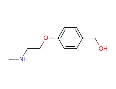 Molecular Structure of 142558-11-0 (Benzenemethanol, 4-[2-(methylamino)ethoxy]-)