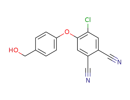 Molecular Structure of 649553-05-9 (1,2-Benzenedicarbonitrile, 4-chloro-5-[4-(hydroxymethyl)phenoxy]-)