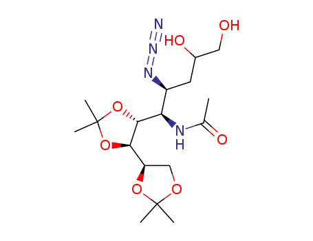 N-[(1R,2S)-2-Azido-4,5-dihydroxy-1-((4S,5R,4'R)-2,2,2',2'-tetramethyl-[4,4']bi[[1,3]dioxolanyl]-5-yl)-pentyl]-acetamide