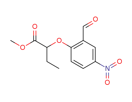Molecular Structure of 847869-79-8 (Butanoic acid, 2-(2-formyl-4-nitrophenoxy)-, methyl ester)