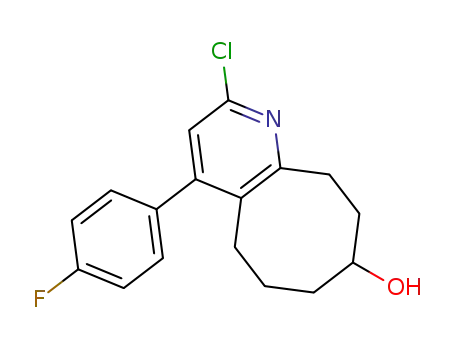 Molecular Structure of 848301-81-5 (Cycloocta[b]pyridin-8-ol,
2-chloro-4-(4-fluorophenyl)-5,6,7,8,9,10-hexahydro-)