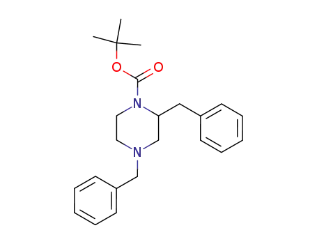 Molecular Structure of 489437-72-1 (1-N-BOC-4-N-BENZYL-2-BENZYL PIPERAZINE)