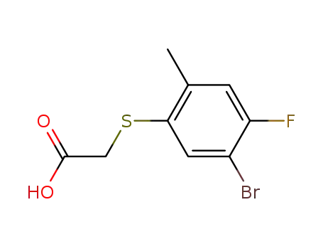 Molecular Structure of 873922-27-1 (Acetic acid, [(5-bromo-4-fluoro-2-methylphenyl)thio]-)