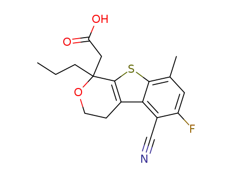 (5-cyano-6-fluoro-8-methyl-1-propyl-3,4-dihydro-1H-[1]benzothieno[2,3-c]pyran-1-yl)acetic acid