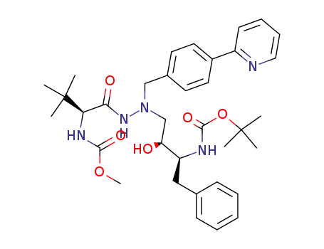 Molecular Structure of 857904-03-1 (12-Oxa-2,5,6,10-tetraazatetradecanoic acid, 3-(1,1-diMethylethyl)-8-hydroxy-13,13-diMethyl-4,11-dioxo-9-(phenylMethyl)-6-[[4-(2-pyridinyl)phenyl]Methyl]-, Methyl ester, (3S,8S,9S)-)