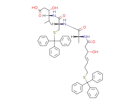 (3S,4R)-3-Hydroxy-4-{(S)-2-[(R)-2-((E)-(S)-3-hydroxy-7-tritylsulfanyl-hept-4-enoylamino)-propionylamino]-3-tritylsulfanyl-propionylamino}-5-methyl-hexanoic acid