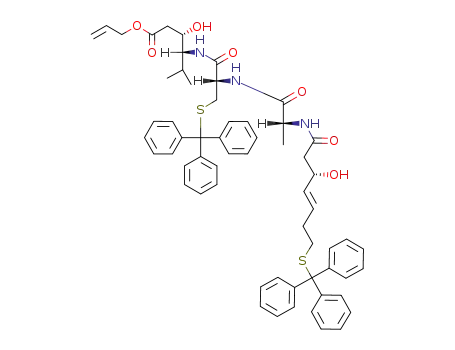 (3S,4R)-3-Hydroxy-4-{(S)-2-[(R)-2-((E)-(S)-3-hydroxy-7-tritylsulfanyl-hept-4-enoylamino)-propionylamino]-3-tritylsulfanyl-propionylamino}-5-methyl-hexanoic acid allyl ester