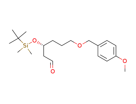 Molecular Structure of 825612-52-0 (Hexanal,
3-[[(1,1-dimethylethyl)dimethylsilyl]oxy]-6-[(4-methoxyphenyl)methoxy]-,
(3R)-)
