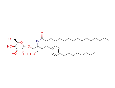 Hexadecanoic acid [1-hydroxymethyl-3-(4-octyl-phenyl)-1-((2S,3R,4S,5R,6R)-3,4,5-trihydroxy-6-hydroxymethyl-tetrahydro-pyran-2-yloxymethyl)-propyl]-amide