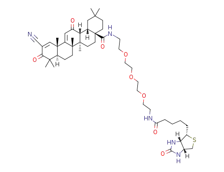 11-cyano-2,2,6a,6b,9,9,12a-heptamethyl-10,14-dioxo-1,3,4,5,6,6a,6b,7,8,8a,9,10,12a,14,14a,14b-hexadecahydro-2H-picene-4a-carboxylic acid {2-[2-(2-{2-[5-(2-oxo-hexahydro-thieno[3,4-d]imidazol-6-yl)-pentanoylamino]-ethoxy}-ethoxy)-ethoxy]-ethyl}-amide