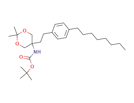 Molecular Structure of 885605-36-7 (N-[2,2-DiMethyl-5-[2-(4-octylphenyl)ethyl]-1,3-dioxan-5-yl]carbaMic acid 1,1-diMethylethyl ester)
