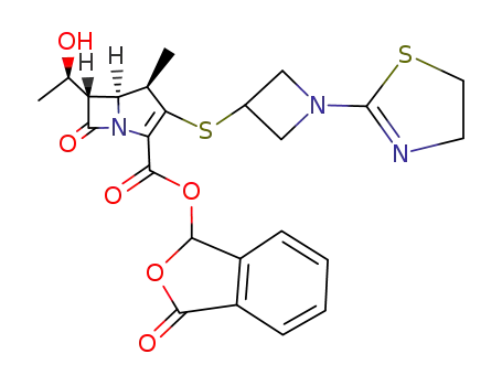 3-[1-(4,5-dihydro-thiazol-2-yl)-azetidin-3-ylsulfanyl]-6-(1-hydroxy-ethyl)-4-methyl-7-oxo-1-aza-bicyclo[3.2.0]hept-2-ene-2-carboxylic acid 3-oxo-1,3-dihydro-isobenzofuran-1-yl ester