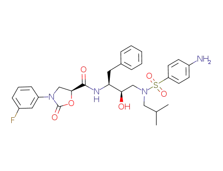 3-(3-fluoro-phenyl)-2-oxo-oxazolidine-5-carboxylic acid {3-[(4-amino-benzenesulfonyl)-isobutyl-amino]-1-benzyl-2-hydroxy-propyl}-amide