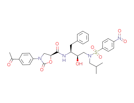 3-(4-acetyl-phenyl)-2-oxo-oxazolidine-5-carboxylic acid {1-benzyl-2-hydroxy-3-[isobutyl-(4-nitro-benzenesulfonyl)-amino]-propyl}-amide