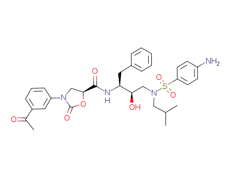 3-(3-acetyl-phenyl)-2-oxo-oxazolidine-5-carboxylic acid {3-[(4-amino-benzenesulfonyl)-isobutyl-amino]-1-benzyl-2-hydroxy-propyl}-amide