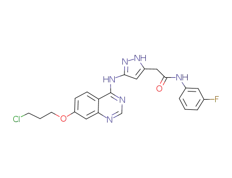 2-(3-((7-(3-chloropropoxy)quinazolin-4-yl)amino)-1H-pyrazol-5-yl)-N-(3-fluorophenyl)acetamide
