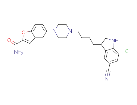 5-{4-[4-(5-cyano-2,3-dihydro-1H-indol-3-yl)-butyl]-piperazin-1-yl}-benzofuran-2-carboxamide hydrochloride