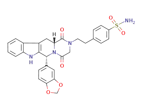4-[2-((6R,12aR)-6-benzo[1,3]dioxol-5-yl-1,4-dioxo-3,4,6,7,12,12a-hexahydro-1H-pyrazino-[1',2':1,6]pyrido[3,4-b]indol-2-yl)ethyl]-benzenesulfonamide