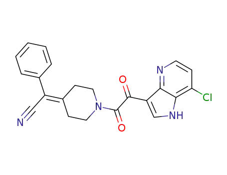 {1-[2-(7-chloro-1H-pyrrolo[3,2-b]pyridin-3-yl)-2-oxo-acetyl]-piperidin-4-ylidene}-phenyl-acetonitrile