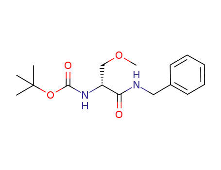 Molecular Structure of 880468-89-3 ((R)-tert-Butyl 1-(benzylamino)-3-methoxy-1-oxopropan-2-ylcarbamate)