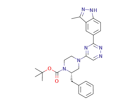 3-(3-methyl-1H-indazol-5-yl)-5-[(S)-4-Boc-3-benzylpiperazin-1-yl]-[1,2,4]triazine