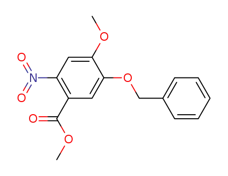 Molecular Structure of 164161-49-3 (Methyl 5-Benzyloxy-4-Methoxy-2-nitrobenzoate)