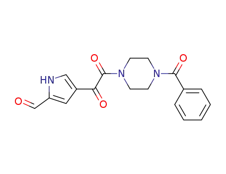 N-benzoyl-N'-[(2-carboxaldehyde-pyrrole-4-yl)-oxoacetyl]-piperazine