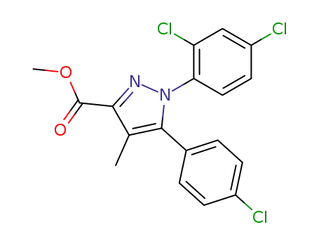 1H-Pyrazole-3-carboxylic acid,
5-(4-chlorophenyl)-1-(2,4-dichlorophenyl)-4-methyl-, methyl ester