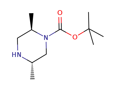 Molecular Structure of 309915-46-6 ((2R,5S)-2,5-DIMETHYL-PIPERAZINE-1-CARBOXYLIC ACID TERT-BUTYL ESTER)