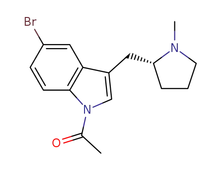 Molecular Structure of 205369-12-6 ((R)-N-Acetyl-5-bromo-3-(N-methylpyrrolidin-2-ylmethyl)-1H-indole)